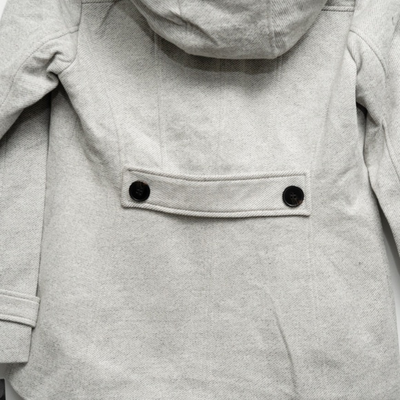 Liverpool - Gray Double-Breasted Peacoat with Removable Hood - Picture 3 of 11